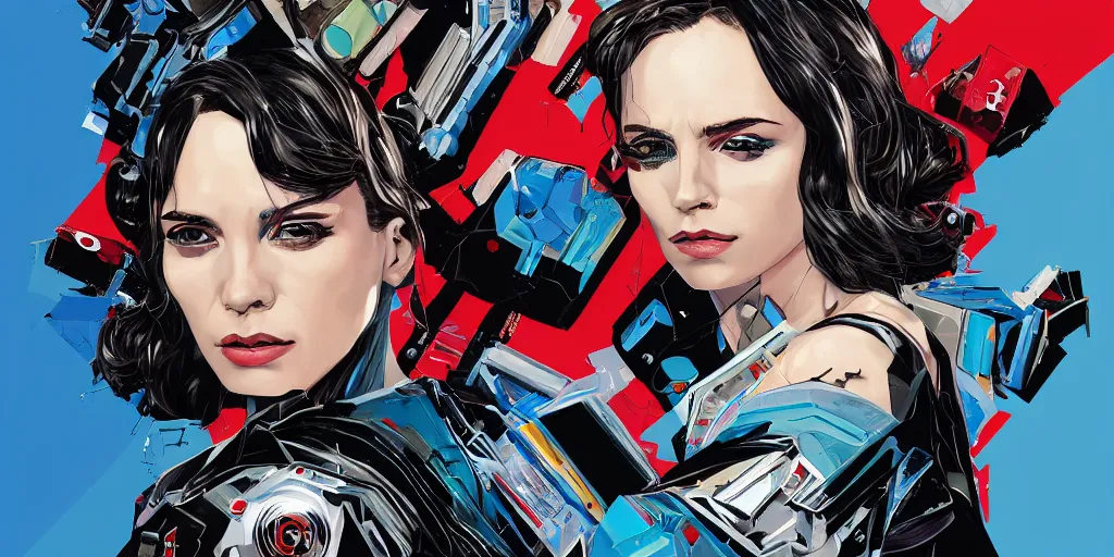 Image similar to a portrait of a single female android, by MARVEL comics and Sandra Chevrier, 4k