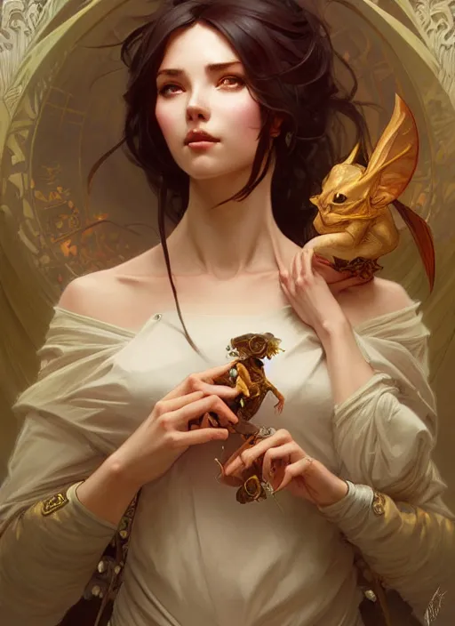 Image similar to cute anthropomorphic, fantasy, intricate, elegant, highly detailed, digital painting, artstation, concept art, wallpaper, smooth, sharp focus, illustration, art by artgerm and greg rutkowski and alphonse mucha