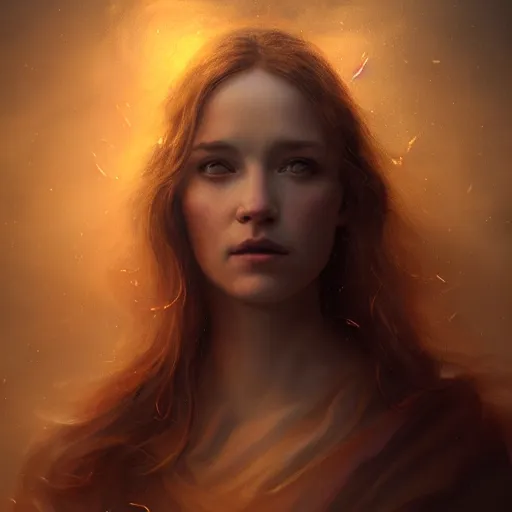 Image similar to majestic gracious regal female angel portrait, atmospheric lighting, painted, ethereal, intricate, volumetric lighting, beautiful, rich deep colours masterpiece, golden hour, sharp focus, ultra detailed, by leesha hannigan, ross tran, thierry doizon, kai carpenter, ignacio fernandez rios