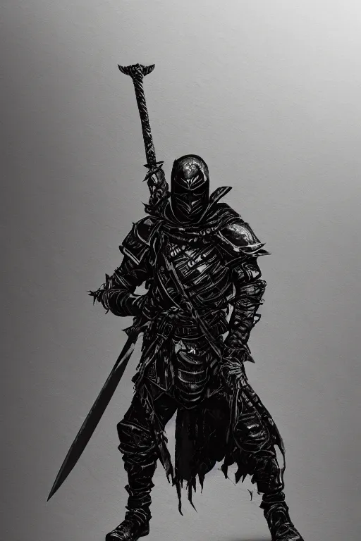 Image similar to A dark fantasy knight with a sword in the style of darkest dungeon, highly detailed, sharp focus, smooth, concept art, digital art, octane render, 4k