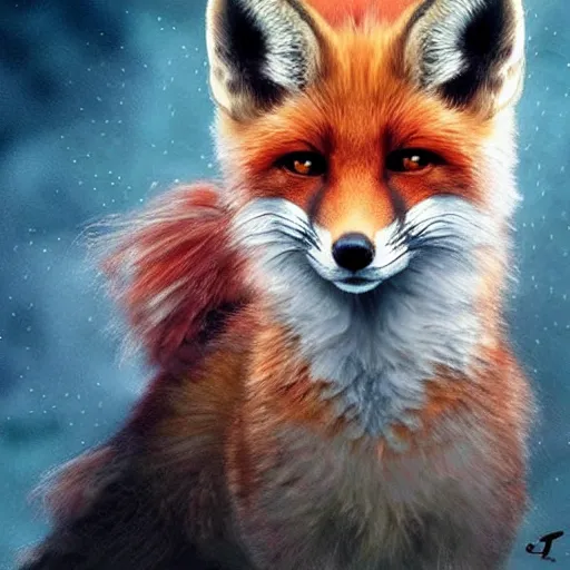 Image similar to tiara, fox wearing a tiara, fantasy art, epic