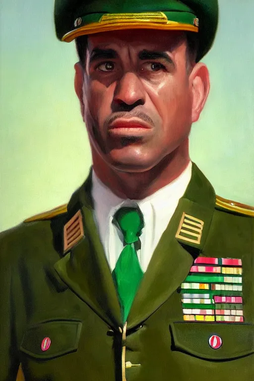 Image similar to full body portrait of the dictator of the boston celtics, 1 9 5 5, in full military garb, oil on canvas by william sidney mount, trending on artstation