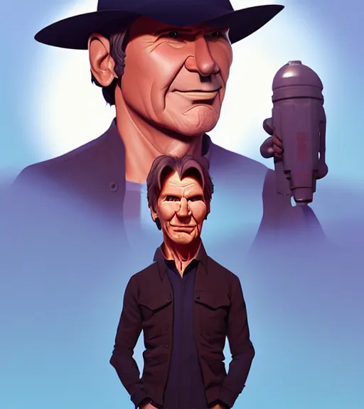 Image similar to icon stylized minimalist harrison ford as gourd!, loftis, cory behance hd by jesper ejsing, by rhads, makoto shinkai and lois van baarle, ilya kuvshinov, rossdraws global illumination