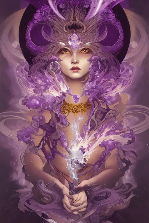 Image similar to purple fire magic, amethyst, magical, painted purple, rpg, icon, vector style, by nekro, peter mohrbacher, alphonse mucha, brian froud, yoshitaka amano, kim keever, victo ngai, james jean