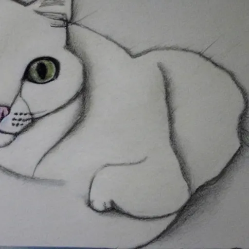 Image similar to white paper and pencil cat