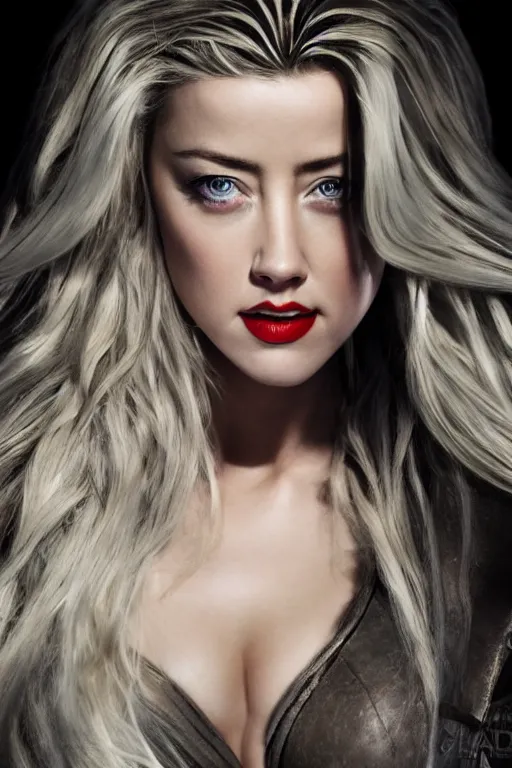 Prompt: Amber Heard as Jaina Proudmoore, promo shoot, studio lighting