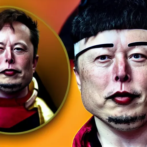 Image similar to elon musk dressed up as a samurai for halloween, hd, high resolution, hyper realistic, 4 k, intricate detail