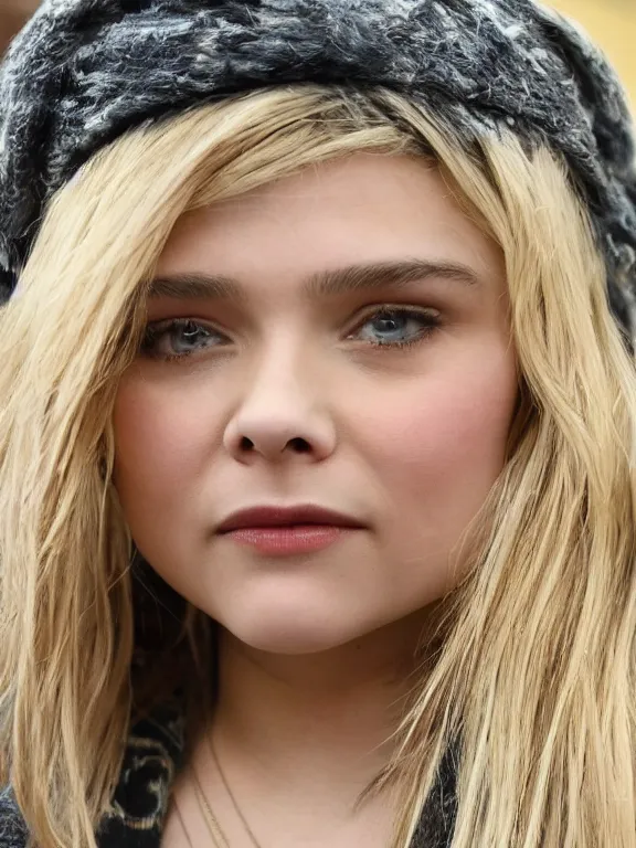 Image similar to hyperdetailed close shot of chloe grace moretz, winds of winter, with ripped crop t - shirt, fine - face, pretty face