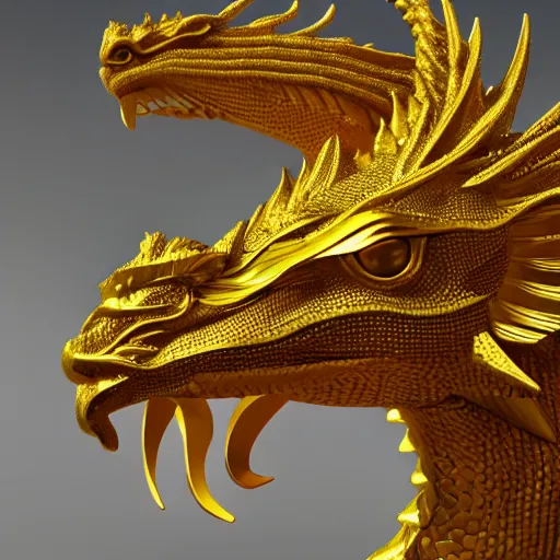 Prompt: a majestic golden dragon, hd, 4k, trending on artstation, award winning, 8k, 4k, 4k, 4k, very very very detailed, high quality lowpoly art