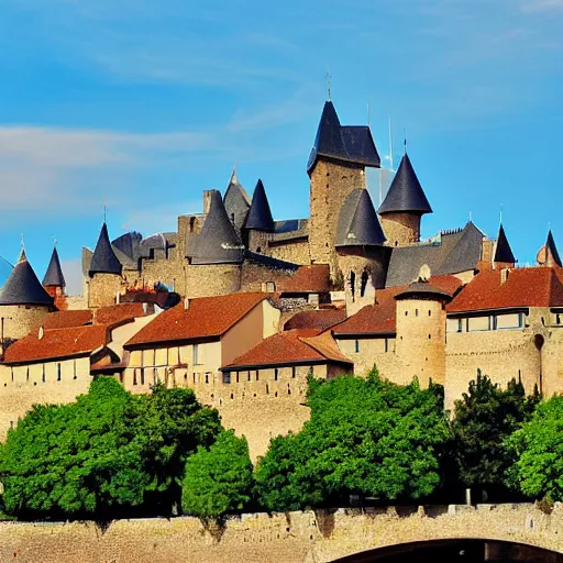 Prompt: new carcassonne, city in america usa united states