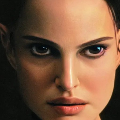 Prompt: Portrait of young Natalie Portman in a Matrix Movie, 4k cinematic quality, bluray image