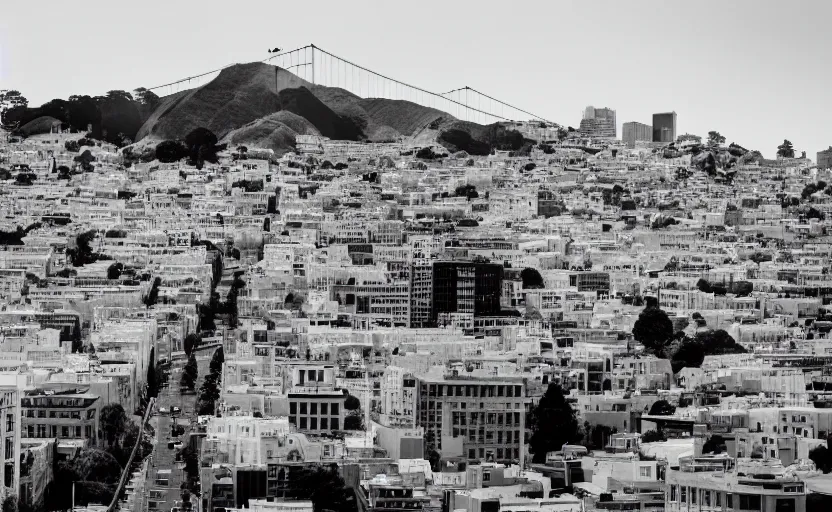 Prompt: san fransisco, desaturated photography
