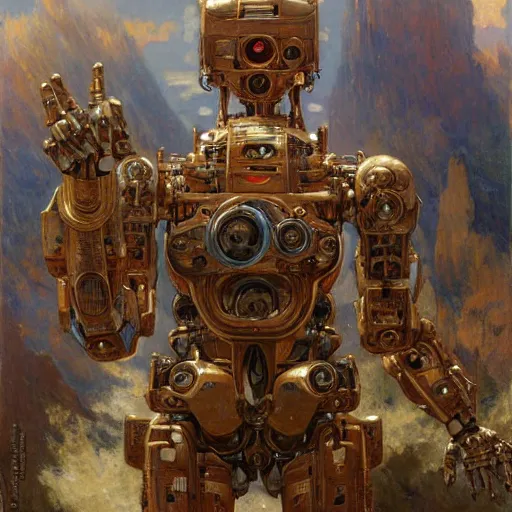 Image similar to highly detailed portrait of an humanoid robotic alien mecha, painting by gaston bussiere, craig mullins, j. c. leyendecker, lights, art by ernst haeckel, john william godward, hammershøi,