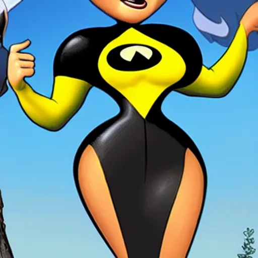 Image similar to kim kardashian as elastic girl from the incredibles