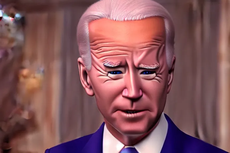 Prompt: film still frame of biden as ken in barbie, by Jaap Buitendijk, high quality