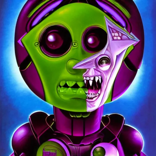 Image similar to a portrait of invader zim by jim burns