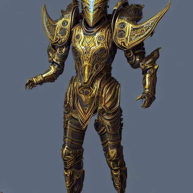 prompthunt: infinity blade concept art, armor, black and gold
