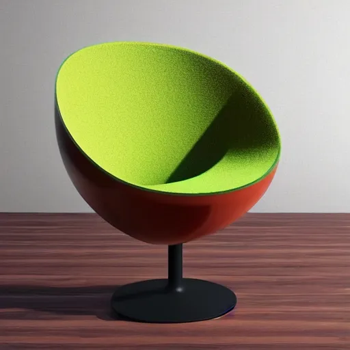 Prompt: an armchair in the shape of an avocado, realistic