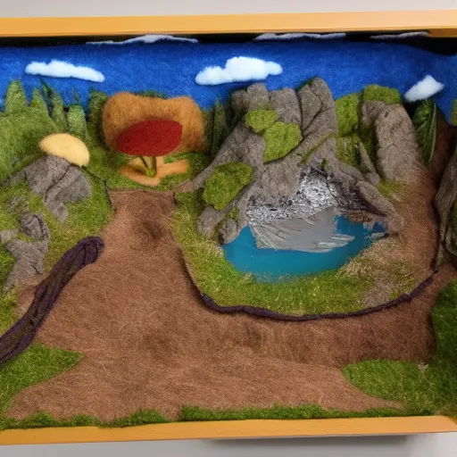 Image similar to detailed felt diorama of an aspect of lifr