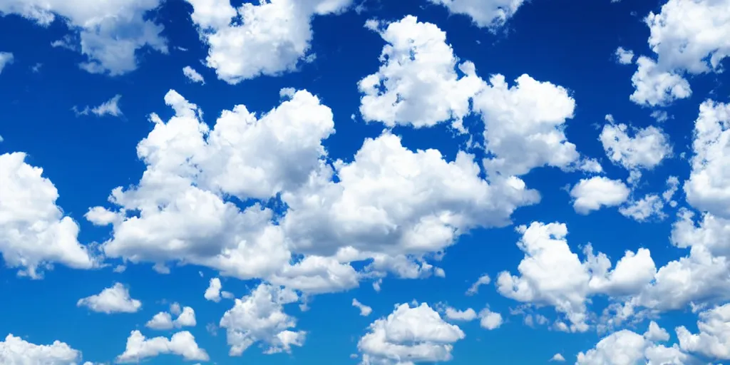 Prompt: puffy cloud seamless background on blue sky