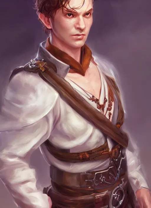 Image similar to commoner, white shirt, ultra detailed fantasy, dndbeyond, bright, colourful, realistic, dnd character portrait, full body, pathfinder, pinterest, art by ralph horsley, dnd, rpg, lotr game design fanart by concept art, behance hd, artstation, deviantart, hdr render in unreal engine 5