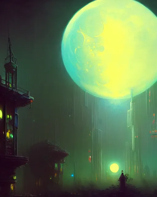 Image similar to a beautiful cyberpunk acrylic painting of a moon garden by Ivan Aivazovsky, trending on ArtStation, Beeple.