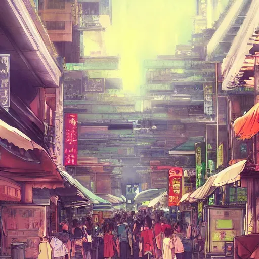 Prompt: The City Street of Kuala Lumpur, Anime concept art by Makoto Shinkai, detailed