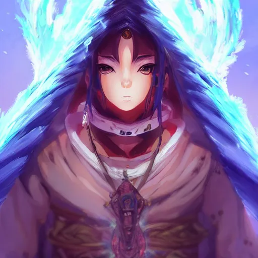 Image similar to anime portrait of a mage as a shaman yedi using dark force to eliminate trump as an anime antagonist by Stanley Artgerm Lau, WLOP, Rossdraws, James Jean, Andrei Riabovitchev, Marc Simonetti, and Sakimichan, trending on artstation