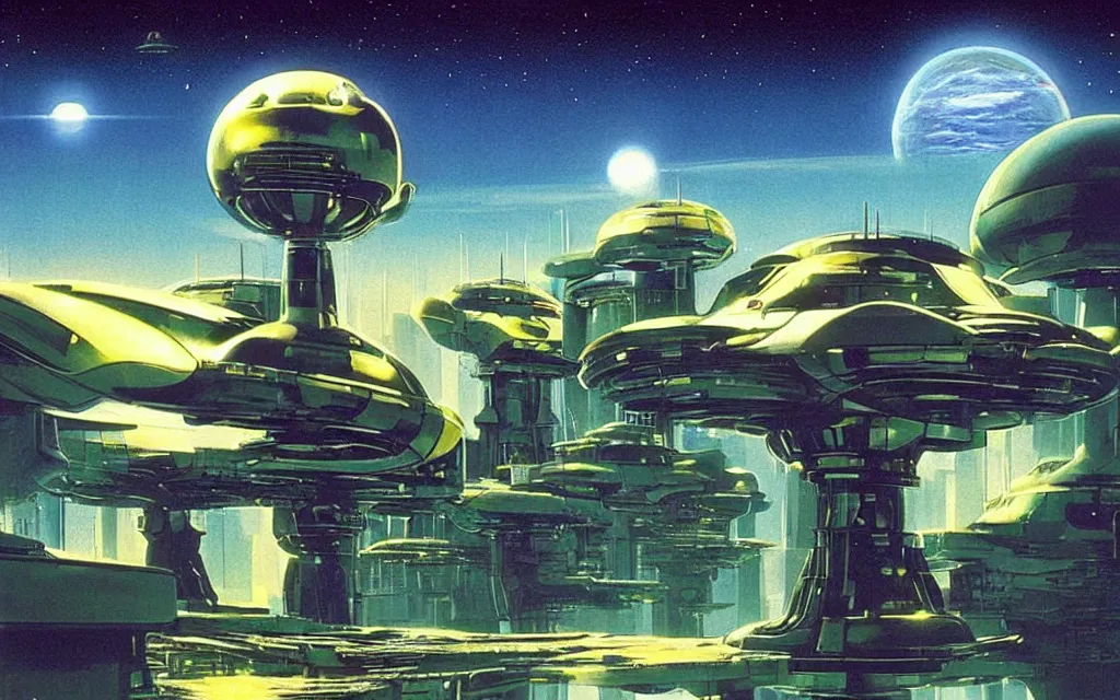 Image similar to a techno - spiritual utopian alien, perfect future, award winning digital art by chris foss