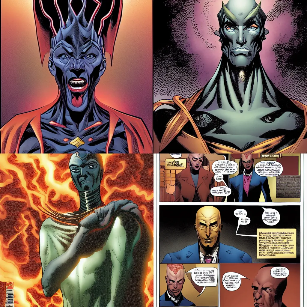 Prompt: A portrait of Nyarlathotep. DC Comics. Multiversity. Grant Morrison.