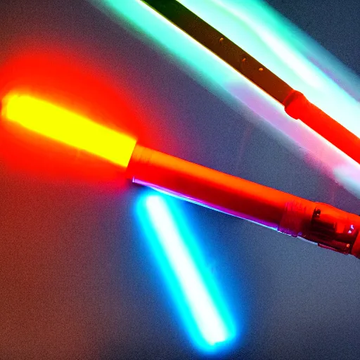 Image similar to a light saber with a lava lamp inside of it, photography