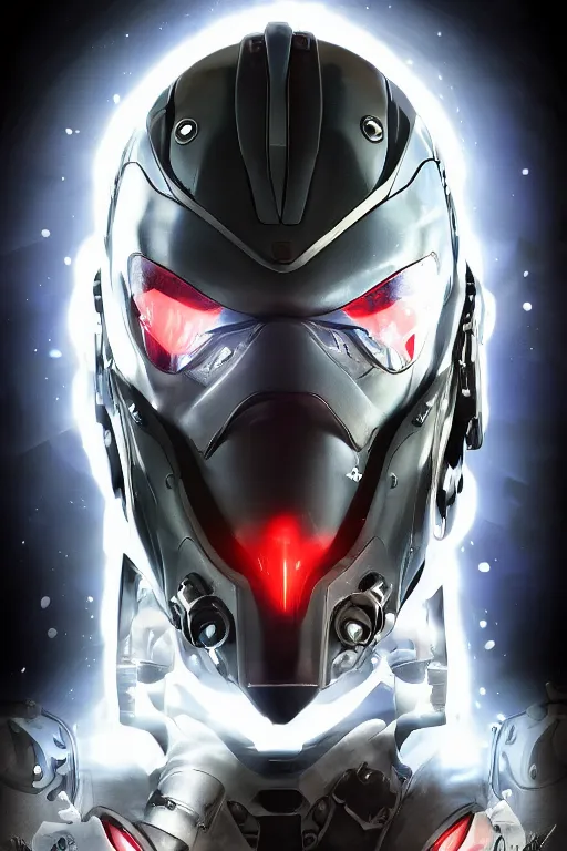 Image similar to cyber cyborg ninja mask helmet metal gear solid artic suit swat commando, global illumination ray tracing hdr fanart arstation by sung choi and eric pfeiffer and gabriel garza and casper konefal, a spectacular view cinematic rays of sunlight comic book illustration, by john kirby