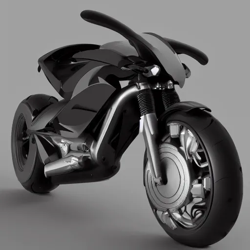 Image similar to futuristic motorbike, dark plastic, reflective, octane render