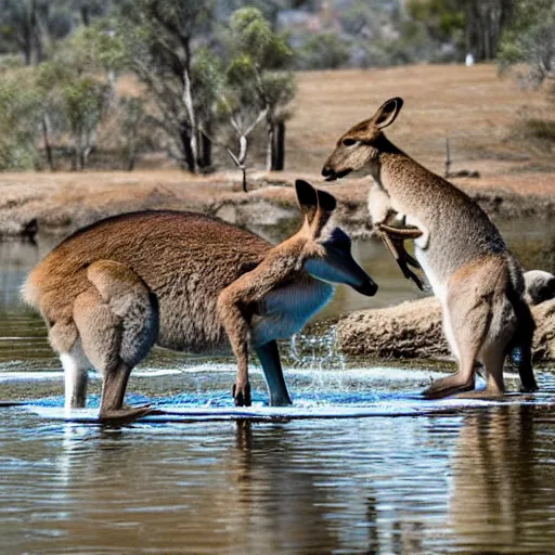 Image similar to futuristic dam holding kangaroos back