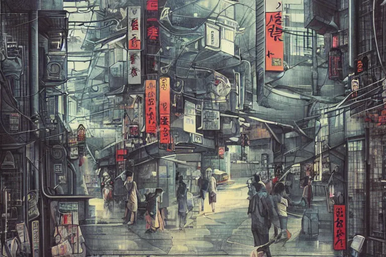 Prompt: japanese science - fiction street, zeen chin