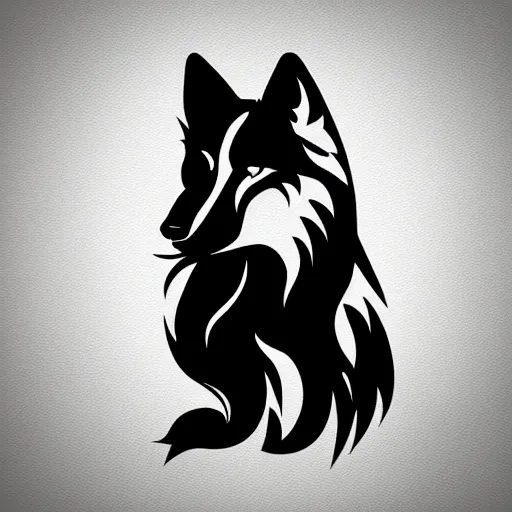 Prompt: design logo concept of a wolf. vector, photoshop
