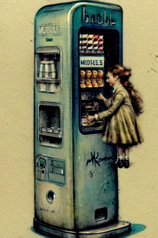 Image similar to ( ( ( ( ( 1 9 5 0 s robot vending machine. muted colors. ) ) ) ) ) by jean - baptiste monge!!!!!!!!!!!!!!!!!!!!!!!!!!!!!!