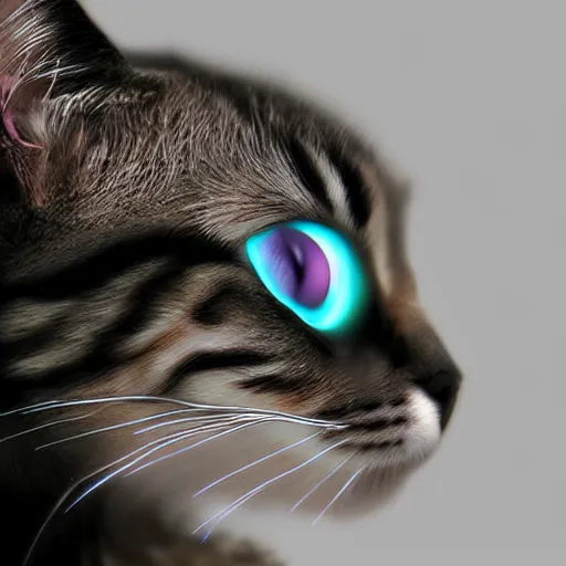 Prompt: matte painting of a cat with laser eyes