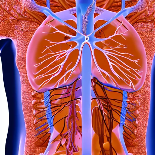 Image similar to computed tomography scan of the thorax with areas of fibrosis in the lung