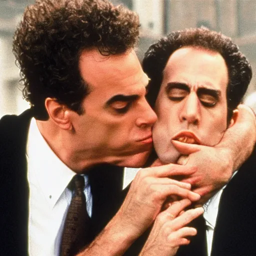 Image similar to jerry seinfeld kissing kramer