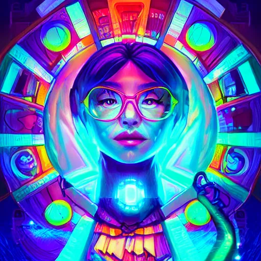 Image similar to skill magic geek inside matrix deepdream radiating a glowing aura stuff loot legends stylized digital illustration video game icon artstation lois van baarle, ilya kuvshinov, rossdraws,