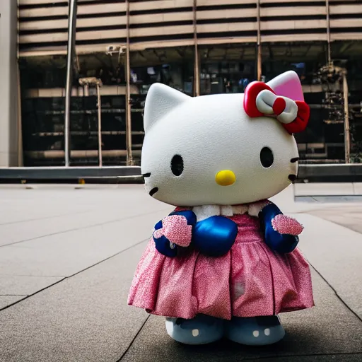 Prompt: Hello Kitty, XF IQ4, 150MP, 50mm, F1.4, ISO 200, 1/160s, natural light