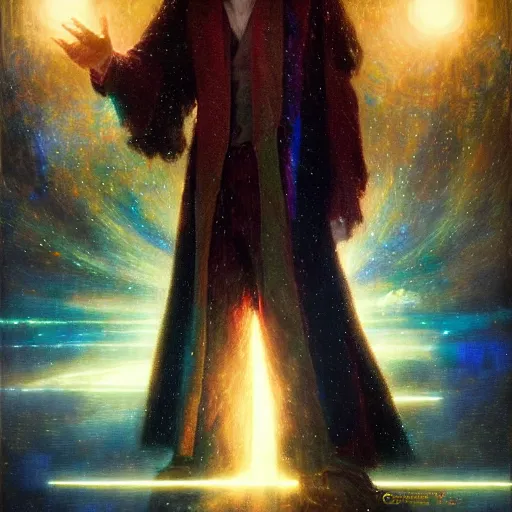 Image similar to david bowie as doctor who, radiant light, caustics, heroic, bright iridescent light, by gaston bussiere, bayard wu, greg rutkowski, maxim verehin