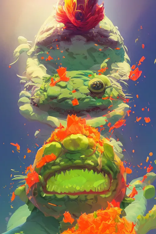 Image similar to 3 d render creature animal sushi cristal eye roots cactus elemental flush of force nature micro world fluo, art gta 5 cover, official fanart behance hd artstation by jesper ejsing, by rhads, makoto shinkai and lois van baarle, ilya kuvshinov, ossdraws