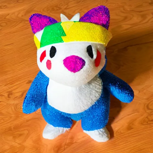 Prompt: sun rays beaming down on a togepi beanie baby