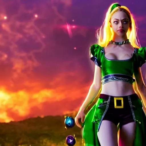 Prompt: cinematic scene with amanda seyfried as jolyne from jojo's bizarre adventure, live action film, stone ocean, dramatic, small details, volumetric lighting, still frame