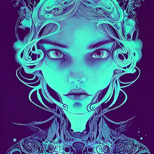 Image similar to ! dream medium portrait top light, by killian eng and joe fenton and martin deschambault and conrad roset, inspired by machine faery, etching, fine, sharp high detail,