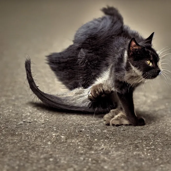 Prompt: bat cat, national geographic photo, 8 k,