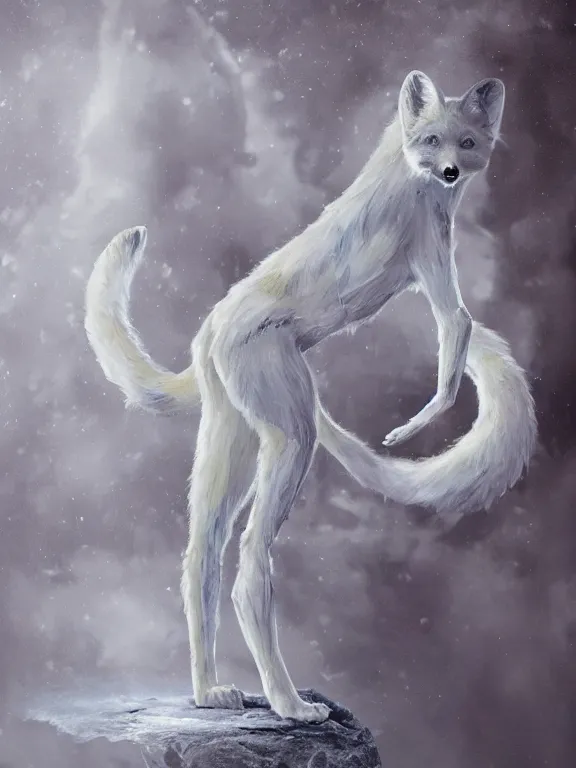 Image similar to a humanoid fox wearing a scientist white coat, chemicals on a white table in front of the fox, digital art, digital painting, masterpiece, anatomically correct, five fingers, cinematic, high coherence, realistic, high quality, highly detailed, 8 k, dramatic lighting, path traced, centered, high definition