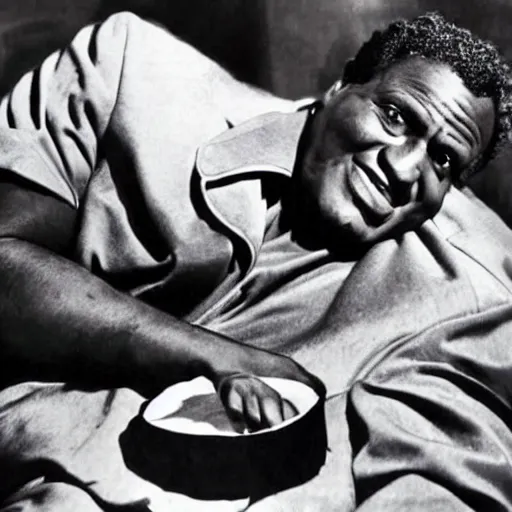 Image similar to paul robeson dreaming of velvet chocolate candy